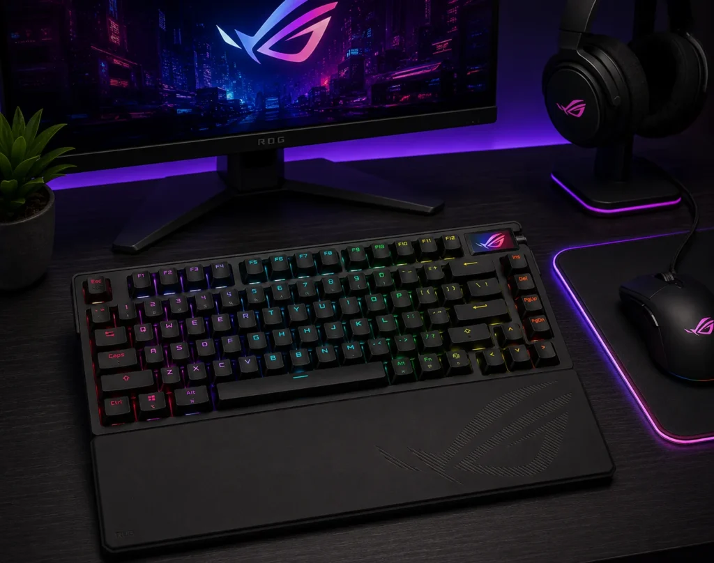 ASUS ROG Azoth Extreme premium gaming keyboard with aluminum and carbon fiber chassis