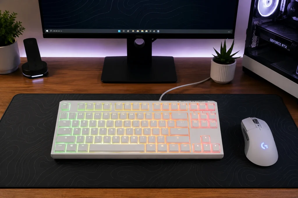 Ducky One 3 TKL mechanical keyboard with Cherry MX2A Red linear switches and PBT doubleshot keycaps