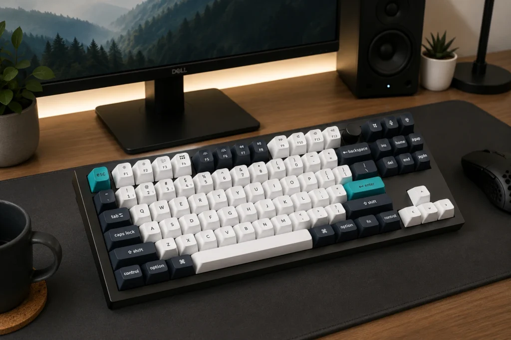 Keychron Q3 Max aluminum TKL keyboard with Gateron Jupiter Red linear switches and hot-swap sockets