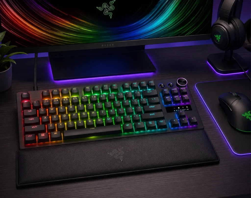 Razer Huntsman V3 Pro TKL premium gaming keyboard with analog optical switches