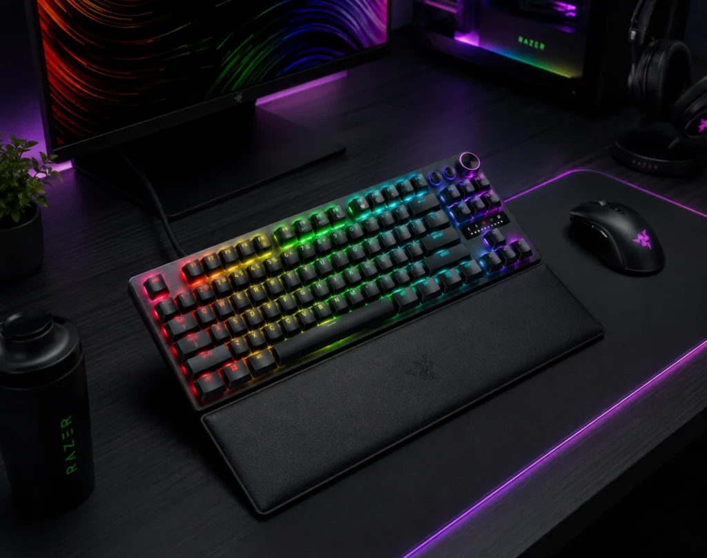 Razer Huntsman V3 Pro TKL gaming keyboard with Gen-2 analog optical linear switches