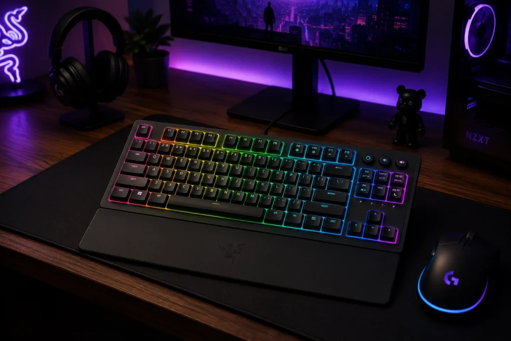 Razer Ornata V3 TKL low-profile mecha-membrane gaming keyboard with Snap Tap