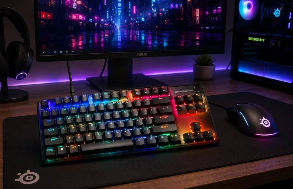 SteelSeries Apex 9 TKL hot-swap optical gaming keyboard with PBT keycaps