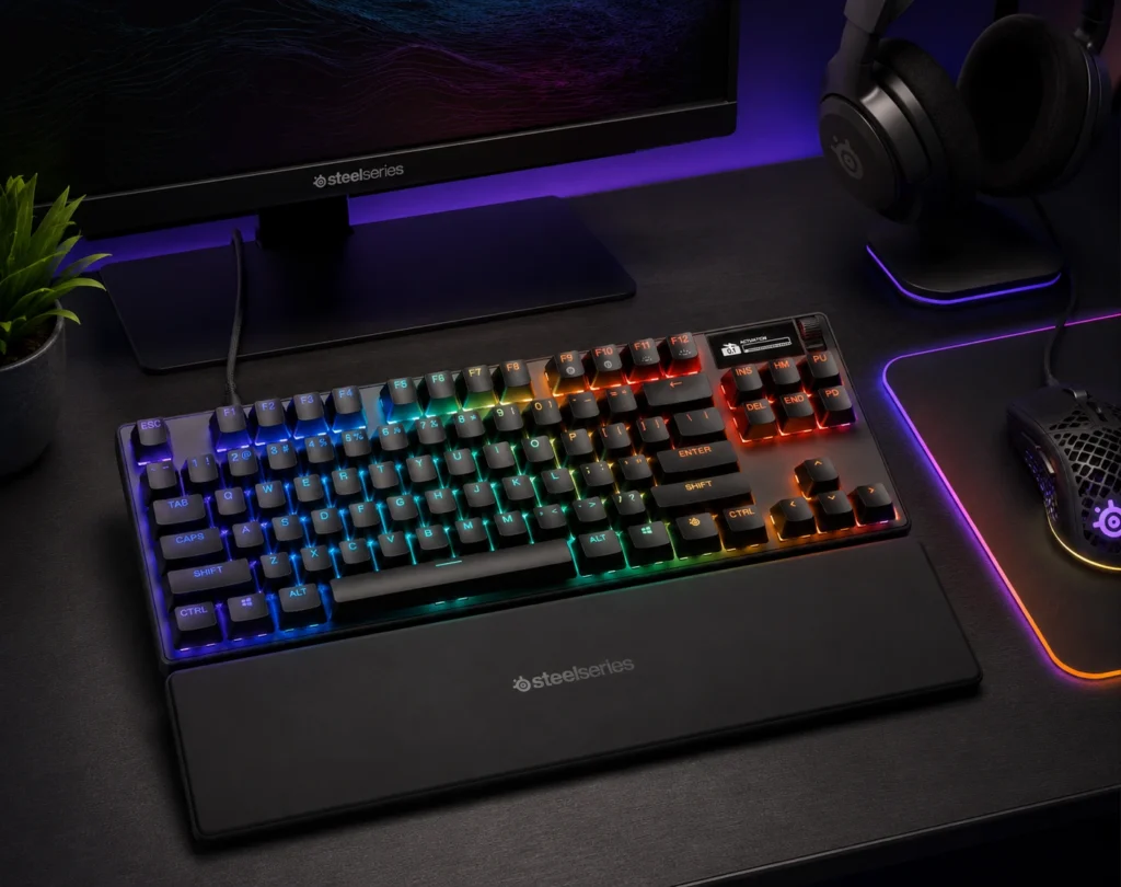 SteelSeries Apex Pro TKL Gen 3 premium gaming keyboard with OmniPoint magnetic switches