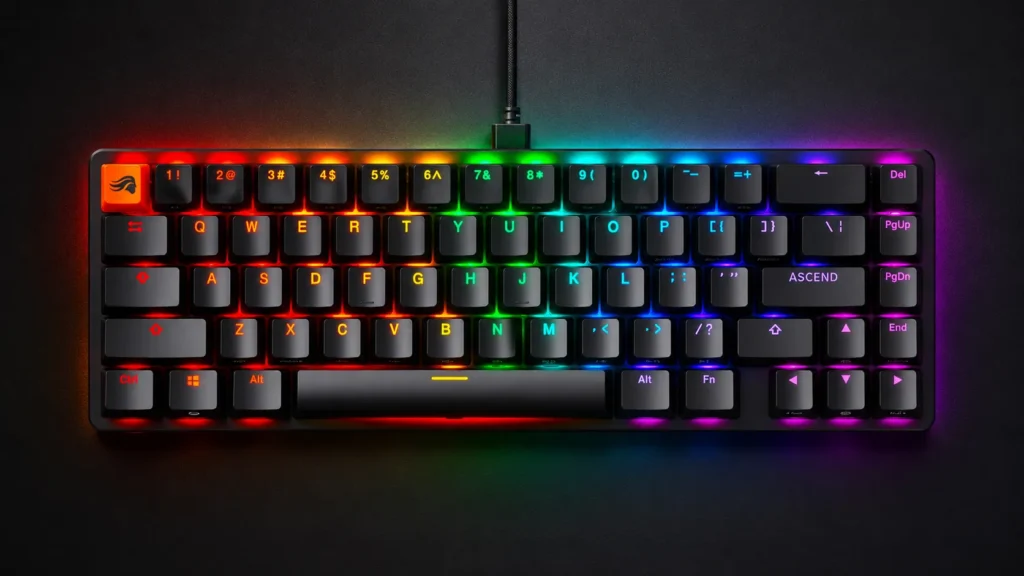 Glorious GMMK 2 TKL keyboard with 5-pin hot-swap sockets and standard bottom row