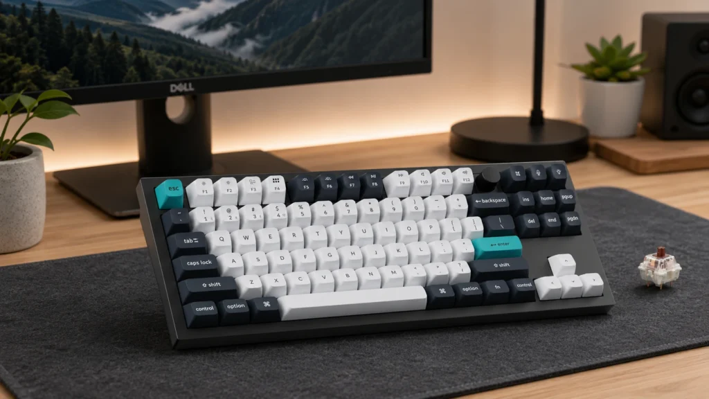 Keychron Q3 Max TKL keyboard with aluminum volume knob and PBT keycaps