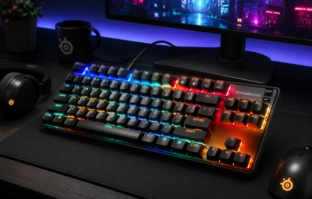 SteelSeries Apex 9 TKL keyboard with OptiPoint optical switches, budget pick