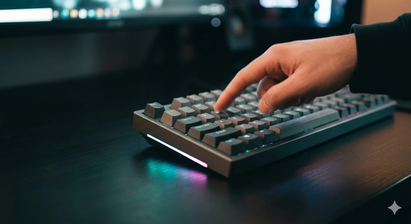 Premium mechanical keyboard with teal RGB underglow during gameplay, illustrating whether mechanical keyboards are worth it for gaming