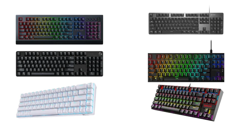 Best keyboard for Minecraft and Roblox shown on a kids gaming desk
