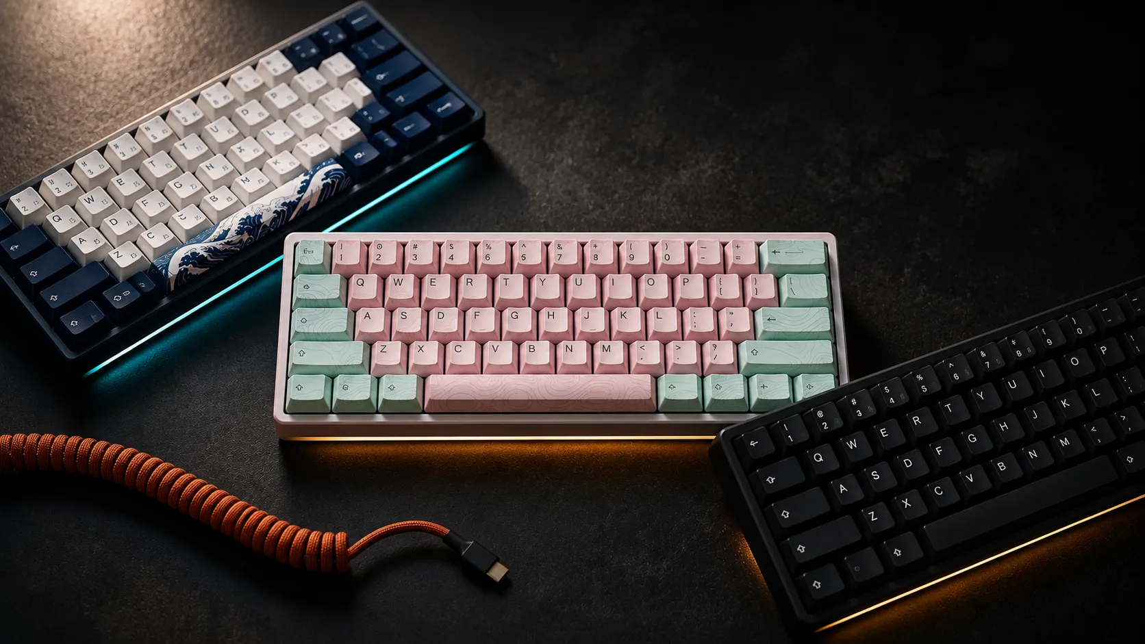 Best 60% wireless gaming keyboard picks compared side by side on a dark desk setup