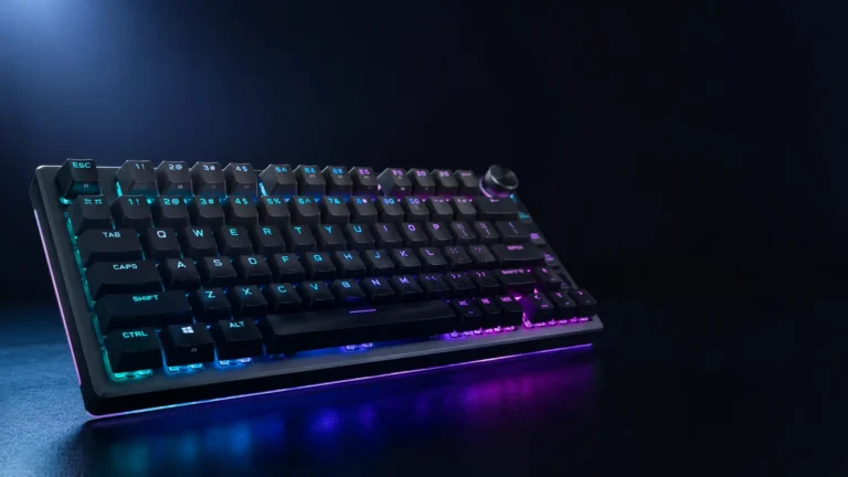 Best RGB wireless gaming keyboard with vibrant per-key lighting on a dark desk setup