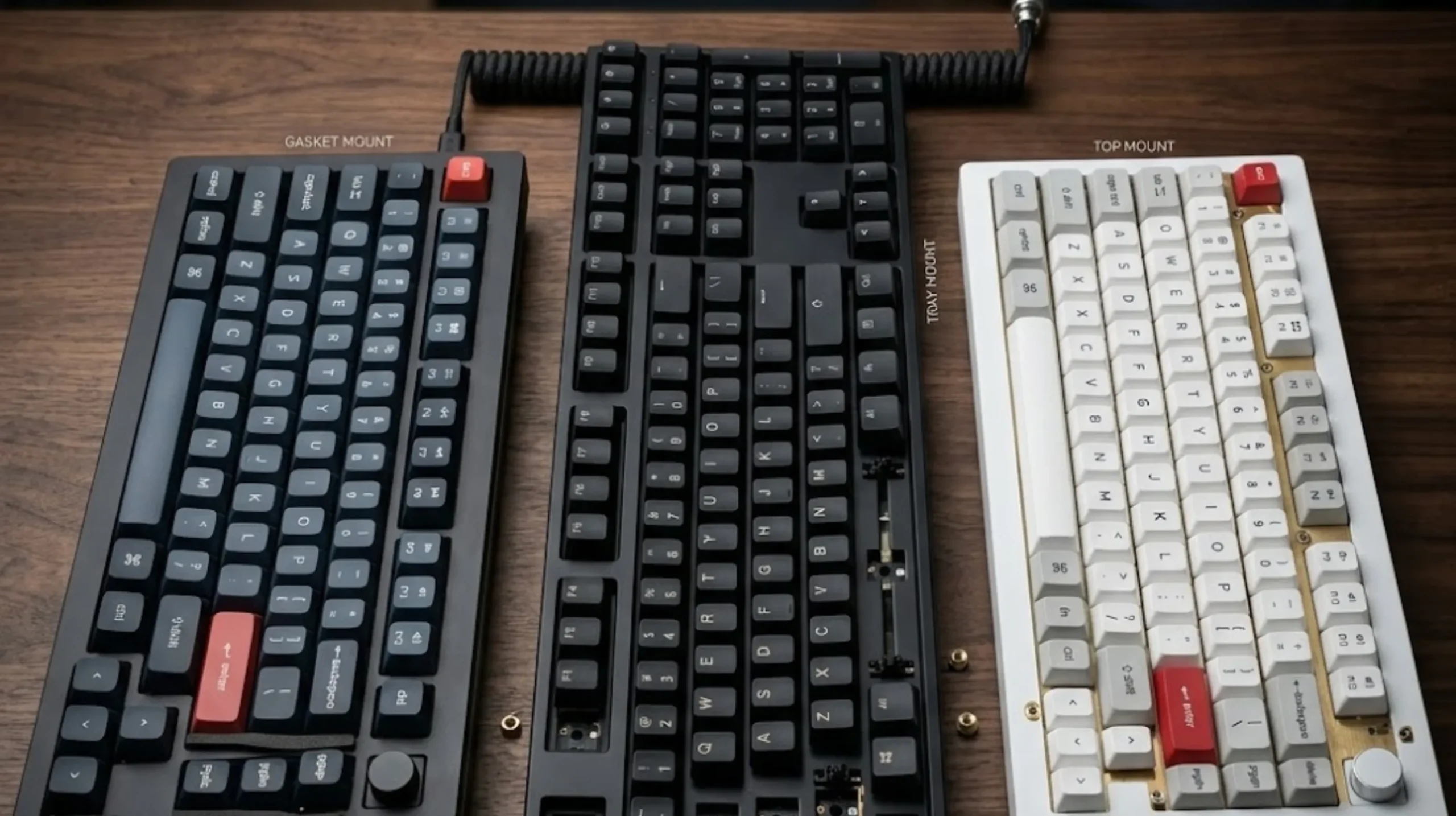 Gasket mount vs tray mount vs top mount mechanical keyboards compared side by side