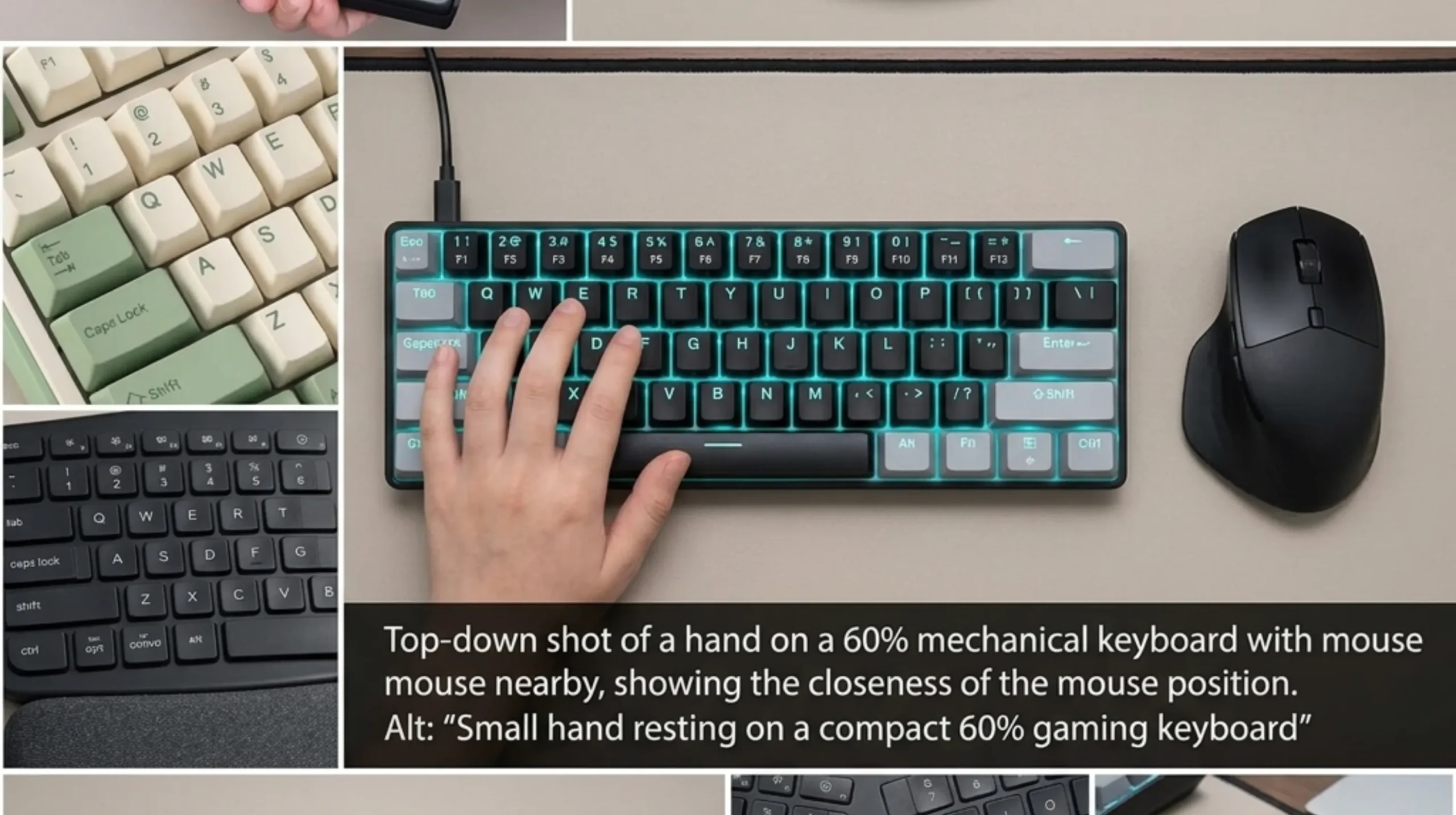 Best gaming keyboard for small hands — compact 60% mechanical keyboard with WASD keys highlighted, featured image for the 2026 buyer's guide.