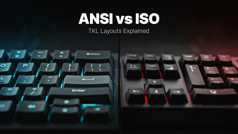ANSI vs ISO TKL keyboard Enter keys shown side by side in a macro comparison shot