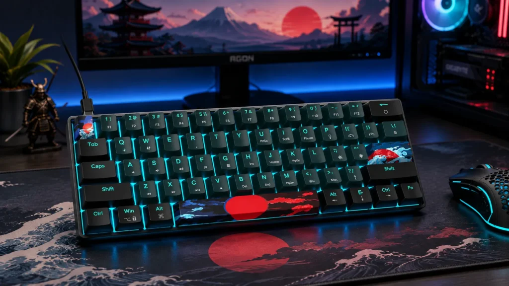 61 Sound Wave 60 percent mechanical gaming keyboard with LED backlight and red switches