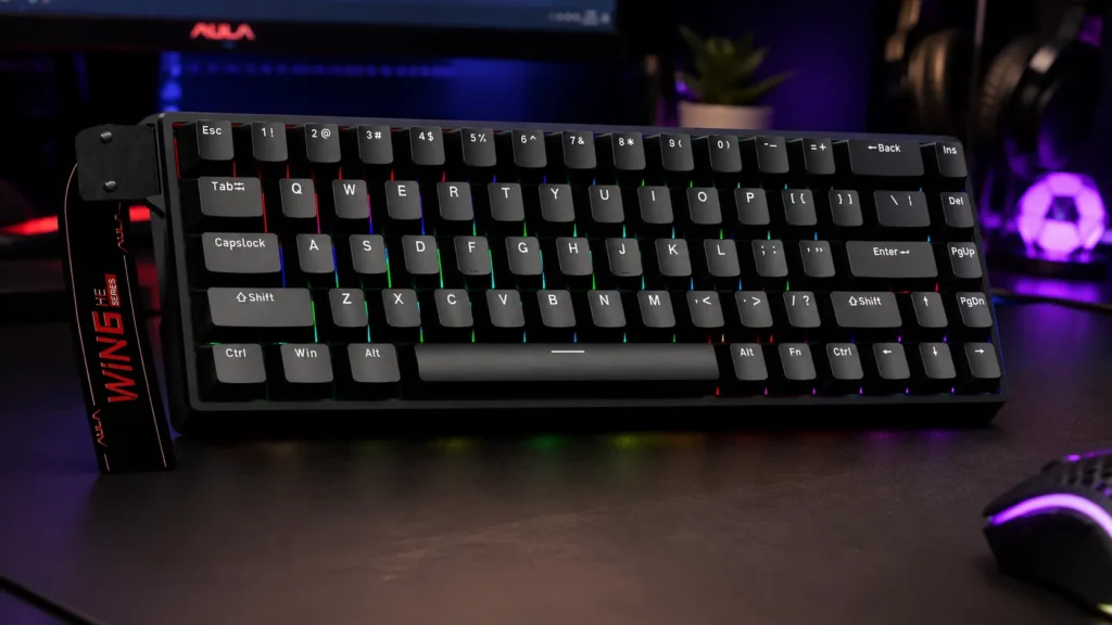 AULA WIN68 HE 60% mechanical gaming keyboard with Hall Effect switches, RGB backlight, and 8000Hz polling rate