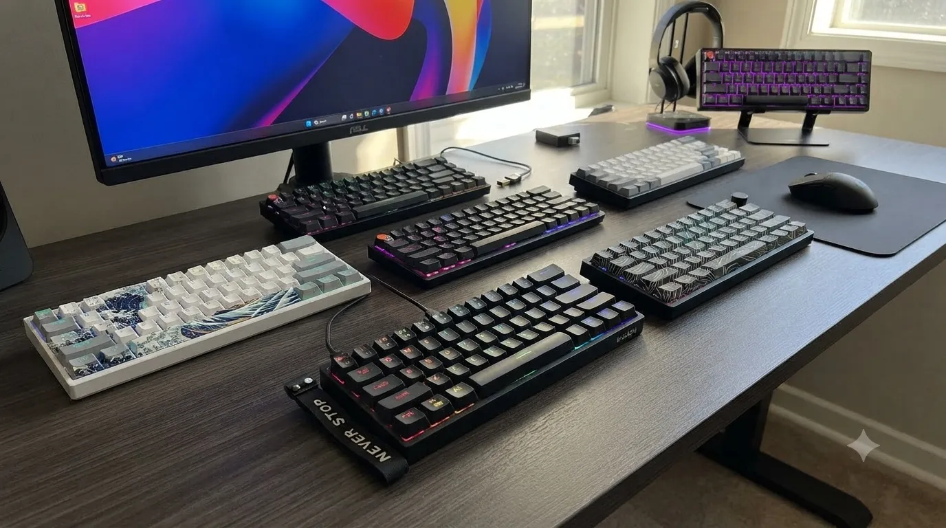 Best RGB 60% keyboards lineup featuring compact gaming mechanical boards with vibrant per-key backlighting