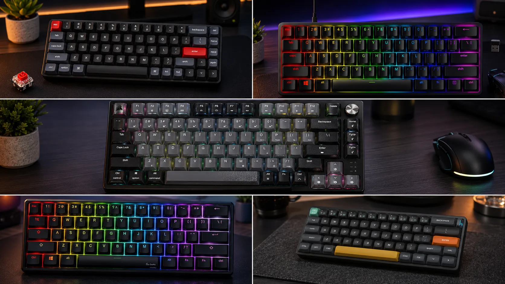 Best portable compact gaming keyboards lineup — 60%, 65%, and 75% mechanical boards packed for travel