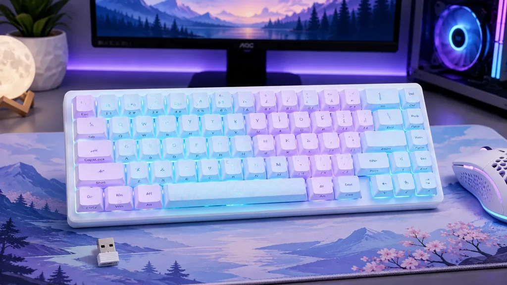 HITIME XVX M67 JadeStone wireless 60 percent gaming keyboard with QMK/VIA support and gasket mount build