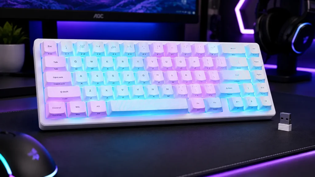 HITIME x XVX M67 wireless 60% mechanical keyboard in JadeStone with gasket mount and hot-swap sockets