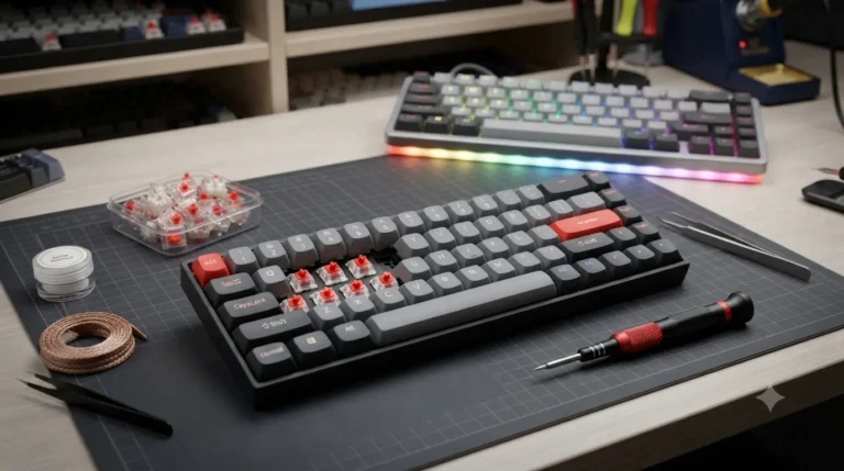Keychron K6 Pro and Drop ALT 65% mechanical keyboards side by side for comparison