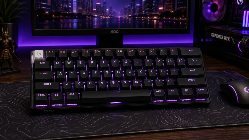 Logitech G PRO X 60% Wireless gaming keyboard in black with LIGHTSPEED wireless and tactile optical switches
