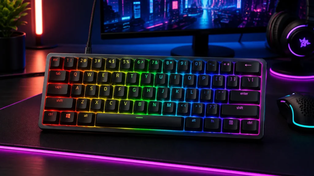 Razer Huntsman Mini 60% gaming keyboard with linear optical switches and Chroma RGB